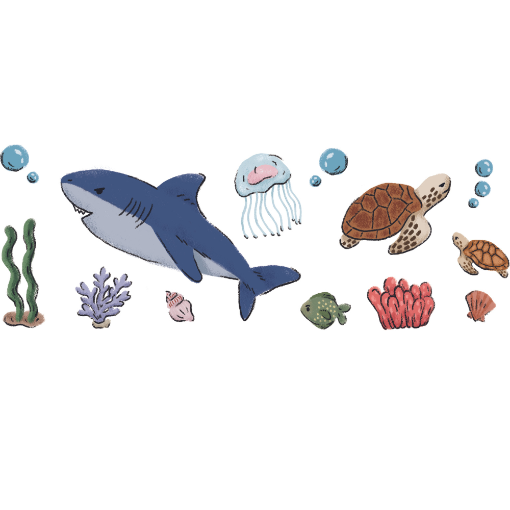 thumbnail image 2 of Teling 48 Sheets (1500 ) Fish Stickers For Kids Sea Animal Ocean Stickers Fish Self Adhesive For Birthday Party Rewards Wall Decal(Ocean Animal 2 of 14