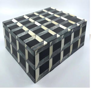 กล่องเครื่องประดับฝังกระดูกฮอร์นสีดำสลักลายหรูหราขนาดพิเศษงานแฮนด์เมดโซลูชันการจัดเก็บข้อมูลระดับพรีเมียมสำหรับอุปกรณ์เสริม - Product Image 6