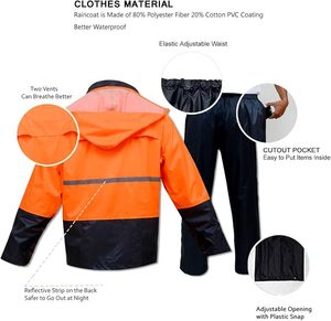 Veste coupe-vent décontractée d'hiver pour hommes et femmes, imperméable, légère, réversible, écologique, avec capuche, veste et pantalon de pluie pour l'extérieur - Product Image 5