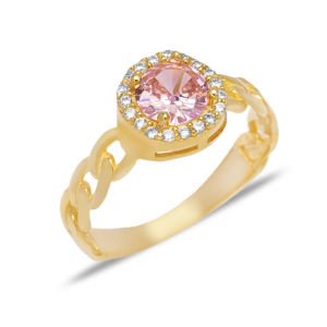 Gourmet diseño redondo rosa de piedra de Zircon anillo turco hecho a mano de la joyería de la plata esterlina 925 al por mayor - Product Image 3