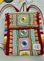 Tas Tekstil Katun Rajasthani Antik Portabel Pasokan Langsung Pabrik Rajutan, Hiasan Bunga Mutiara Berlian, Pegangan Lembut