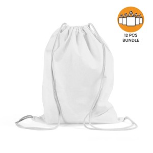 Mochila con cordón de ajuste, color naranja sólido, poliéster, informal, para gimnasio, unisex, ligera, con correa ajustable, asa suave, paquete de 12 unidades - Product Image 2