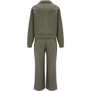 Survêtement décontracté 2 pièces pour femmes avec logo personnalisé, 100% coton molletonné respirant, vêtements de sport pour femmes - Product Image 4