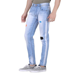 Pantalones vaqueros de bajo precio hechos por profesionales Servicio OEM Diseño de logotipo personalizado Pantalones vaqueros para hombres a la venta - Product Image 2