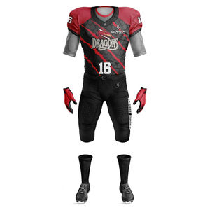 Uniforme de fútbol americano de manga corta multicolor personalizado con diseño de nombre de equipo sublimado a precio de fábrica de talla grande - Product Image 5