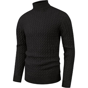 Suéteres de invierno personalizados para hombre, ajustados, antiarrugas, cuello redondo, colores lisos, suéter de poliéster - Product Image 1