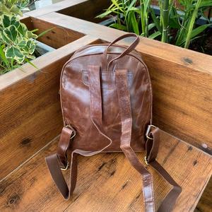 Mochila de Cuero Auténtico de Grano Completo, Personalizada, Hecha a Mano, Unisex, Vintage, Cuero de Vaca, Alta Calidad, Portátil - Product Image 5