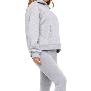Venta al por mayor de gran tamaño pulóver sudadera para mujer de tejido de punto grueso pesado Sudadera con capucha de invierno con logotipo frontal de impresión de gran tamaño - Product Image 4