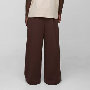 2025 recién llegado 100% algodón ajuste relajado pantalones de pierna ancha para hombre ropa casual de invierno Color sólido peso pesado personalizado lavado hombre pantalón - Product Image 2