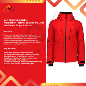 Veste de ski imperméable coupe-vent respirante pour homme d'extérieur Fermeture éclair -Technologie Tex Isolation thermique Hiver Snowboard Ski - Product Image 4