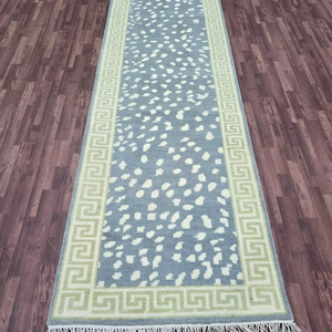 Alfombra de corredor lujosa moderna hecha a mano, textura suave con diseño de forma irregular, colorida y rara - Product Image 1