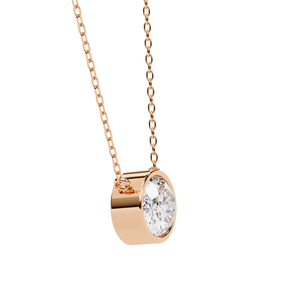 จี้เพชรทรงรี 0.75 กะรัต รับรองโดย IGI ระดับความสะอาด VVS-EF ตัวเรือนทอง 18K และ 14K แบบฝังขอบ - Product Image 6