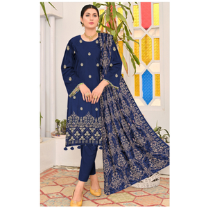 Qualité supérieure femmes prêt-à-porter robe en laine coupe-vent hiver Khaddar robe dentelle décoration naturel pakistanais Salwar Kameez - Product Image 3