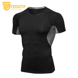 Camiseta de compresión de secado rápido, ligera, transpirable, para hombre, para gimnasio, Yoga, correr, deportes, verano, manga corta, SKINNY Fit - Product Image 5