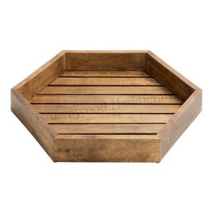 Solid Mango Wood Rectangle Handmade Serving Tray with Handles Hot Selling Wood Tray for Dining Kitchen Hotel Restaurant Bulk Use - Product Image 4