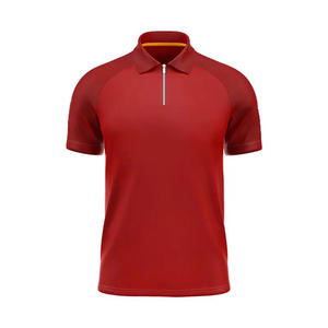 Polo de alta calidad cómodo y transpirable con cremallera negra sólida diseñado a medida con tela de punto con logotipo bordado - Product Image 6