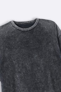 Oversized O-Neck Short Sleeve Solid Color Washed <b>100</b>% Cotton Jersey T-<b>Shirt</b> Men Casual Drop Shoulder Fit - Product Image 6