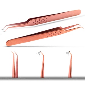 Pinces à épiler à pointe fine pour cils individuels, cils en bande à 45 degrés, parfaites pour les voyages, outil de maquillage - Product Image 3