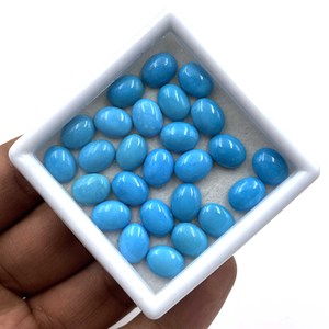 Lote de piedras preciosas sueltas de alta calidad de turquesa Arizona Natural 3-12 MM cabujón ovalado certificado IGI para la fabricación de joyas - Product Image 6