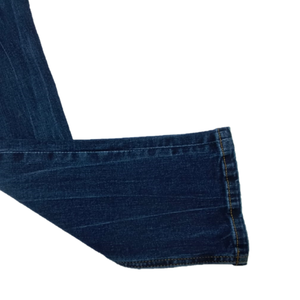 Pantalones de mezclilla para hombre, pantalones elásticos para niños, Vaqueros azules oscuros, pantalones vaqueros holgados de pierna ancha lavados rectos, ropa de orillo, pantalones personalizados para hombre - Product Image 5