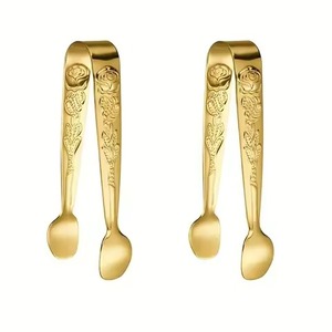 Handmade Stainless Steel Multi-Function Kitchen Baking Barbecue Tongs Long Handle <b>Heavy</b> <b>Duty</b> Dishwasher <b>Safe</b> Golden Finish for - Product Image 5