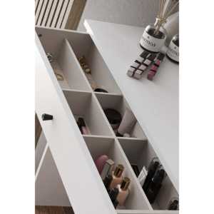 Harmony Tek Mesa de Maquillaje de Diseño Minimalista con Panel de Madera y Almacenamiento, 80x90x40cm, Montaje en Suelo - Product Image 2