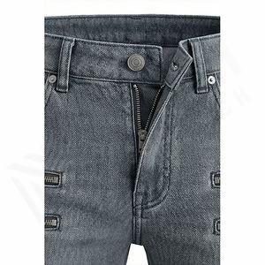 กางเกงยีนส์ผู้ชายปักลายโลโก้ตามสั่ง สำหรับฤดูใบไม้ร่วงและฤดูหนาว ระบายอากาศได้ดี แห้งเร็ว น้ำหนักเบา ปุ่มเทคนิคพิเศษ สีตามสั่ง - Product Image 4