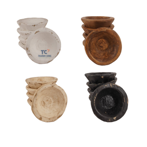 Top qualité sculpté à la main Mini rustique décor à la maison en bois pâte bol ciré bougie bateau prix de gros - Product Image 1