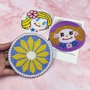 ชุดถาดรองน้ำชาทรงรี6ชิ้นทำด้วยมือพร้อมลวดลายดอกไม้และการ์ตูนสำหรับตกแต่งบ้าน - Product Image 5