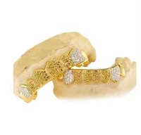 Moissanite Grillz sur mesure taillée en diamant faite à la main en or rose 10K 14K or bijoux invisibles pour le perçage des dents