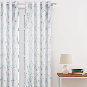 Weiß & Blau Blumentür Vorhang Vorhang für Wohnzimmer handgefertigtes Produkt für Heimdekoration
