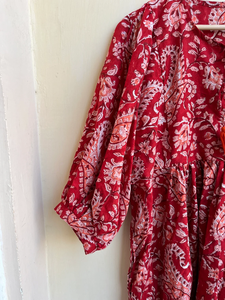 Robe bohème maxi en coton à fleurs Robe imprimée à la main - Product Image 3