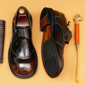 Chaussures habillées pour hommes en cuir véritable, modèle 2025, authentiques, à bout rond, rehaussantes, pour mariage - Product Image 4