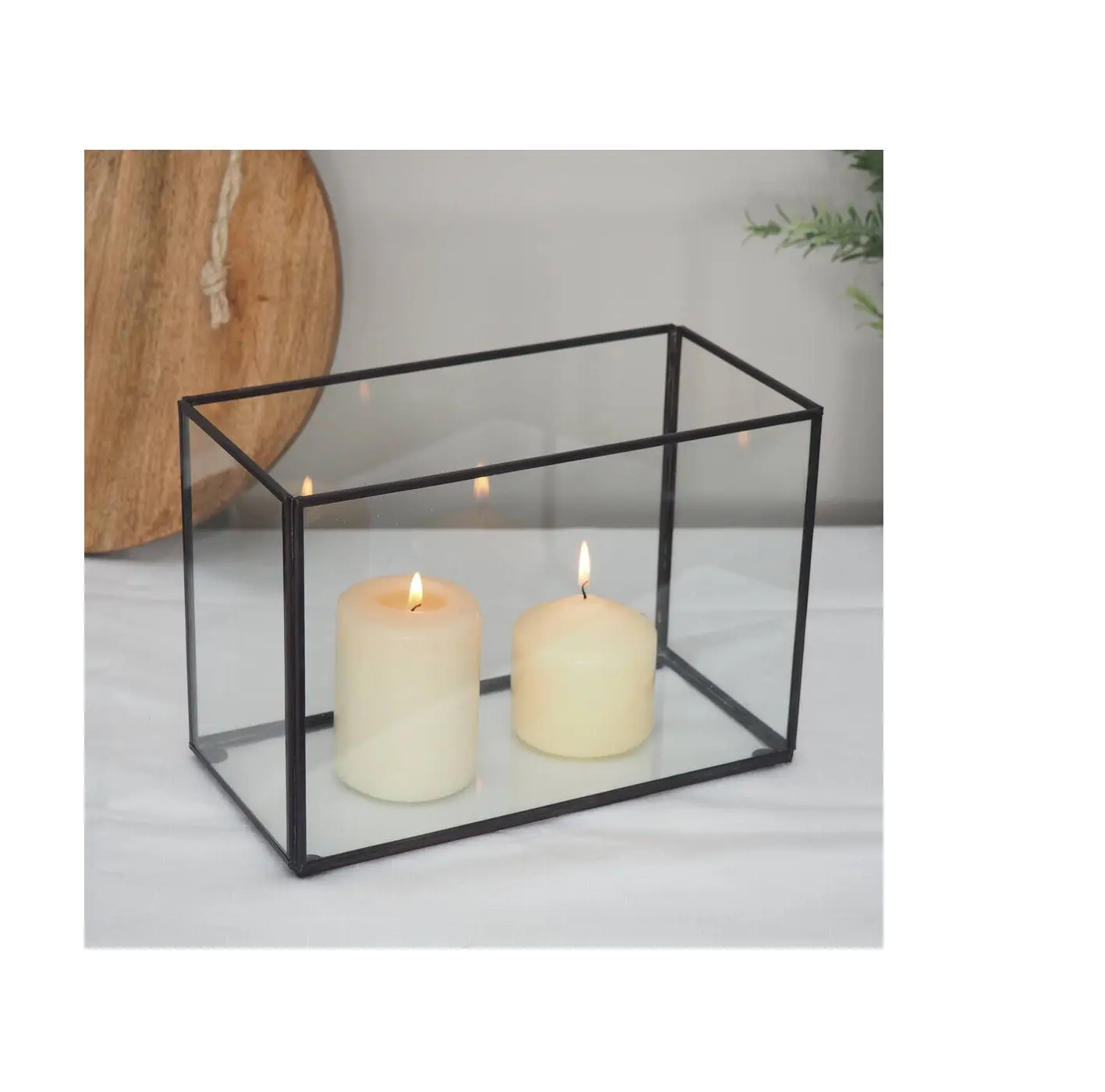 Scented Candles Hurricane Glass Hurricane Pillar Candle Holders Multiple Size Choices short Stem Candle Jars