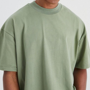 Cotton 5 Spandex <b>Tight</b> <b>Neck</b> <b>T</b> <b>Shirts</b> Custom Print Heavy Cotton Drop Shoulder Oversized <b>T</b> <b>Shirt</b> for Men - Product Image 3