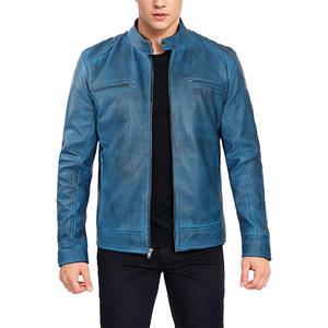Chaqueta de Cuero Vintage Informal Nueva para Hombre, Diseño de Primavera, Chaqueta de Motociclista con Bolsillos, Chaqueta de Cuero de Cocodrilo para Hombre - Product Image 4