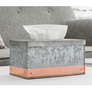 Boîte de papier de soie en métal galvanisé décorative de table pour la décoration de la maison et du mariage Porte-mouchoirs rectangulaires - Product Image 2