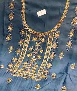 Designer moderne non cousu brodé à la main belle fête traditionnelle porter des costumes indien mode-avant style traditionnel - Product Image 2