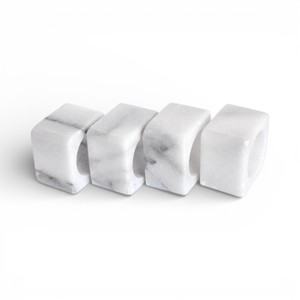 Anneau de serviette en marbre de forme hexagonale avec des bords propres pour une décoration de salle à manger moderne et minimaliste Unique - Product Image 6