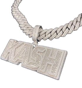 Colgante de Plata de Ley 925, joyería de Hip Hop, colgante de diamante para hombre, colgante personalizado de moissanita - Product Image 1