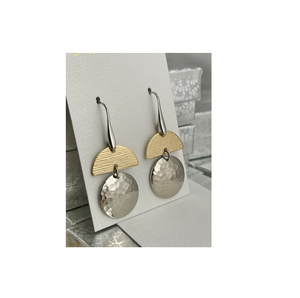 2024 September Latest Two Metal Fulani stylish <b>artificial</b> <b>stone</b> stud earring Jewelry Small Square Texture Geometrically Earrings - Product Image 4