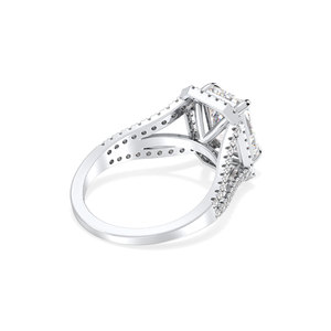 Anillo de compromiso de moissanita con certificado GRA de oro blanco de 14 quilates para mujer, Regalos perfectos de aniversario, joyería fina - Product Image 4