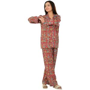Conjunto de pijama de algodón con estampado floral para mujer, camisa de dormir de gasa de verano, pantalones ligeros, ropa de descanso, ideal para regalo de dama de honor o viaje - Product Image 3