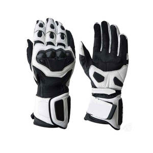 Guantes de carreras de motos y motocicletas Logotipo personalizado Guantes de moto de dedo completo de cuero genuino - Product Image 1
