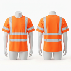เสื้อยืดทำงานนิรภัยแบบตาข่าย 160 GSM พรีเมียมโพลีเอสเตอร์ สีเหลือง พร้อมแถบสะท้อนแสง รับผลิตตามแบบ OEM พร้อมสกรีนโลโก้ - Product Image 5