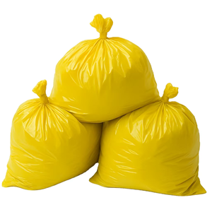 Bolsa de Basura Amarilla Plana, Resistente a la Humedad, de 60 micras, 33*39 cm, Suministro de Fábrica, 32-45 Galones, para Hogar y Oficina, LDPE/HDPE - Product Image 1