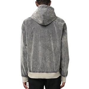 Custom Acid Wash Hoodies For Men Low Moq 100% Cotton Acid Wash <b>Black</b> Sun Fade High Quality 500 Gsm Hoodie Men 2026 - Product Image 3