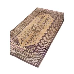 Pechino Beige <b>Brown</b> Hand Knotted <b>Wool</b> Rug Paem-722 Medallion Rectangle Puzzle for Home for Living Hallway Entryway Teenagers - Product Image 2