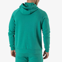 Survêtement de jogging pour homme en molleton vert sarcelle 360 grammes 100% coton avec capuche et cordon de serrage, longueur intégrale, poids lourd, automne