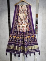 Dupatta en soie Gaji pure viscose, longueur de 2,50 mètres, douceur premium et brillance élégante avec des détails complexes, disponible